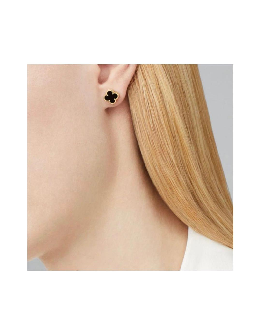 VAN CLEEF & ARPELS Черные серьги из желтого золота, фото 2