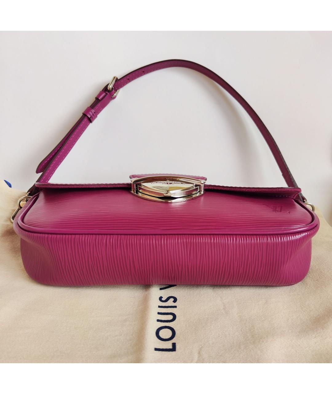 LOUIS VUITTON Фуксия кожаная сумка через плечо, фото 6