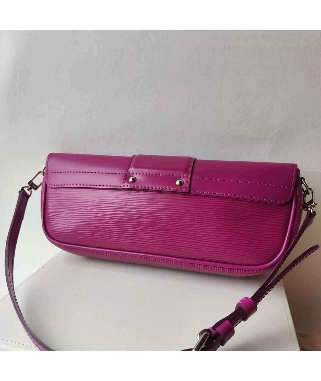 LOUIS VUITTON Фуксия кожаная сумка через плечо, фото 3