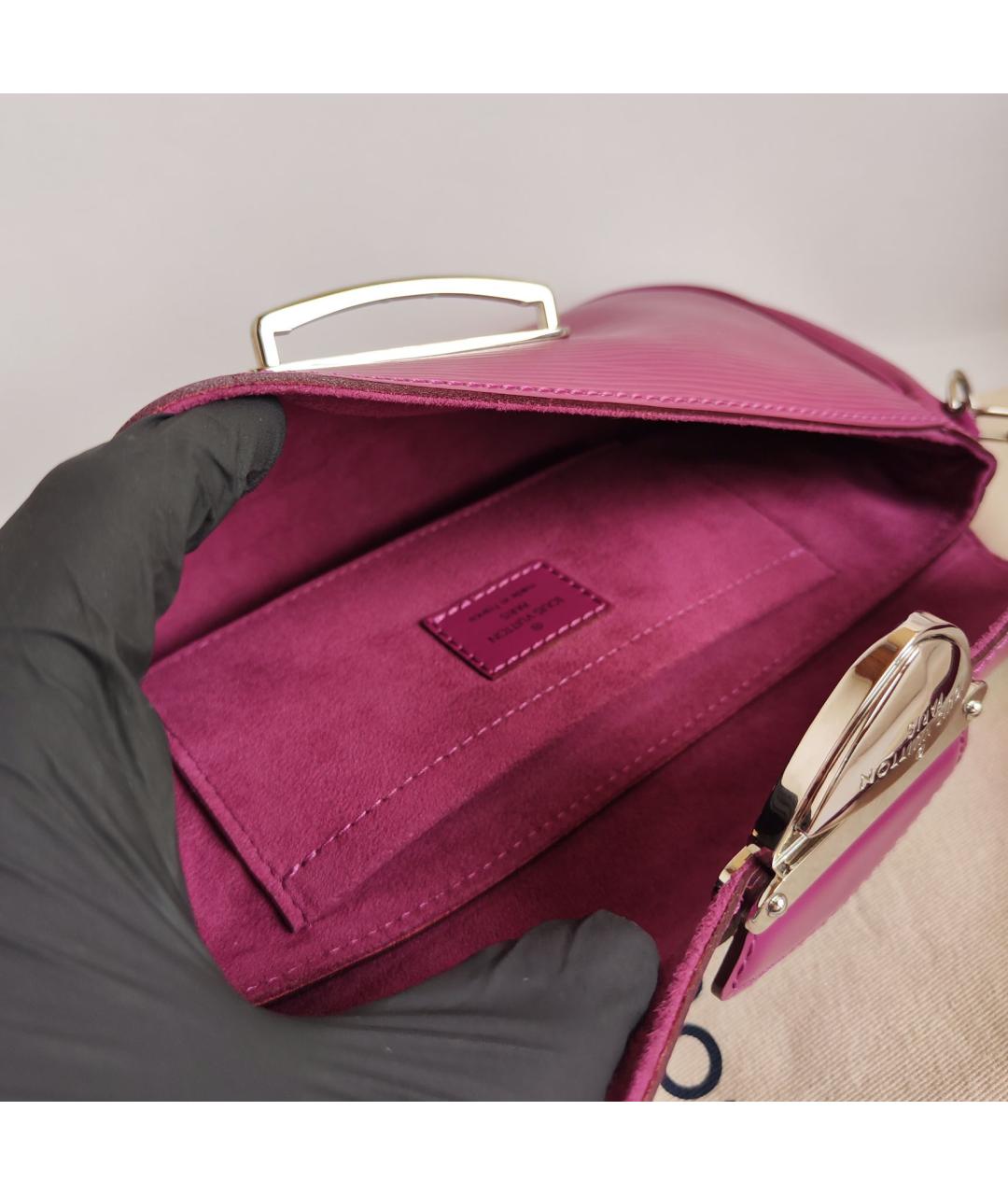 LOUIS VUITTON Фуксия кожаная сумка через плечо, фото 4