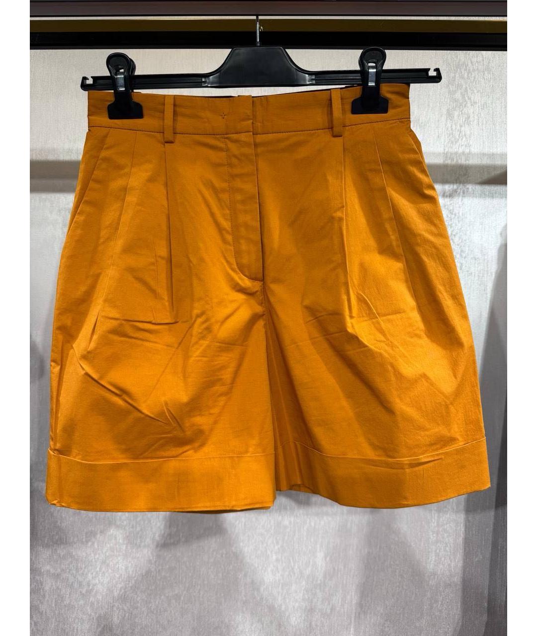 LORO PIANA Оранжевое хлопко-эластановые шорты, фото 5