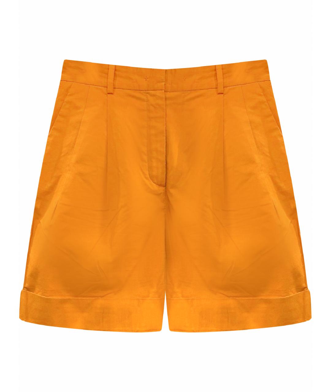 LORO PIANA Оранжевое хлопко-эластановые шорты, фото 1