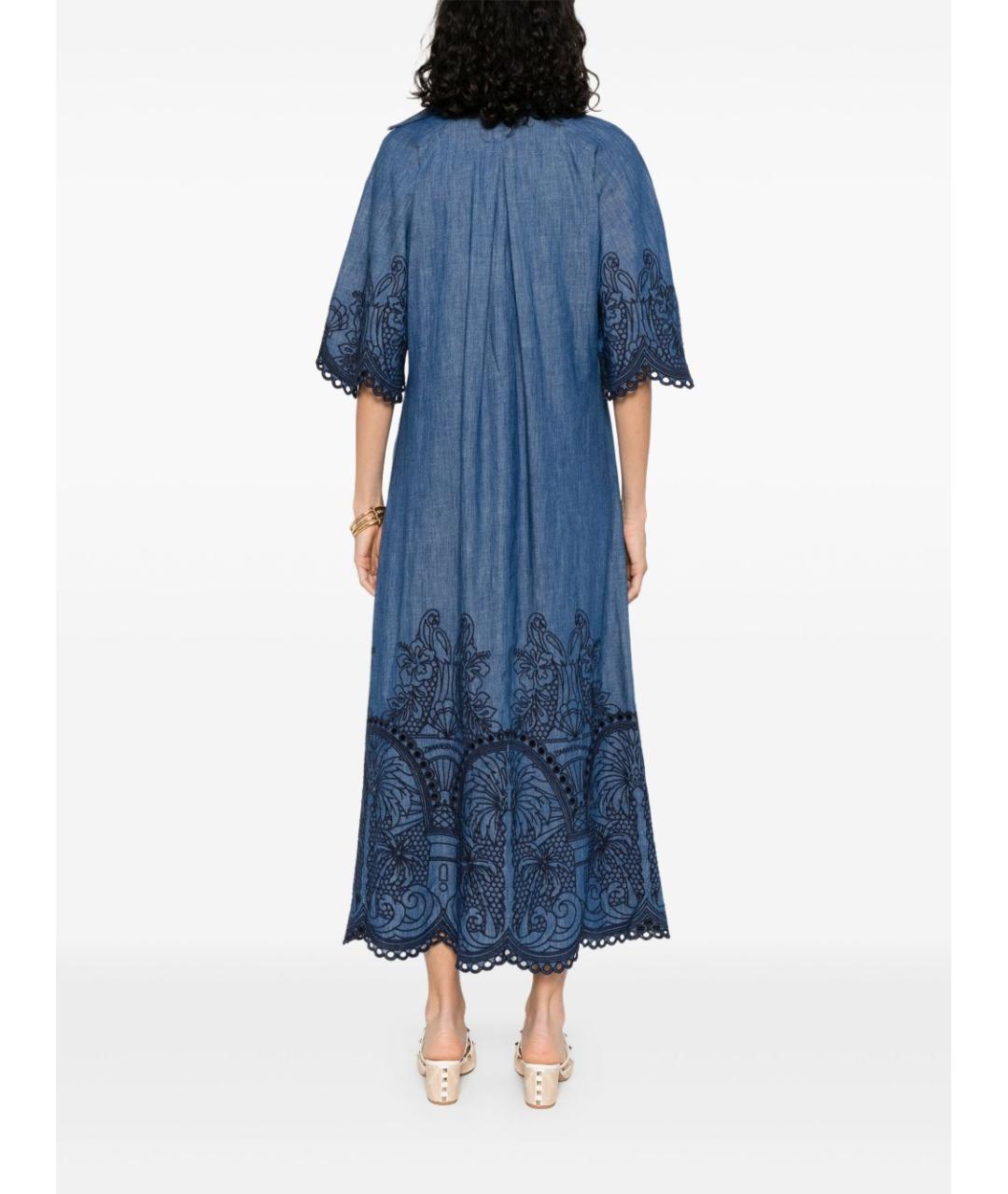 ZIMMERMANN Синее хлопковое повседневное платье, фото 4