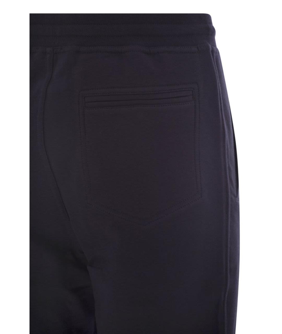 BRUNELLO CUCINELLI Темно-синие хлопковые повседневные брюки, фото 4