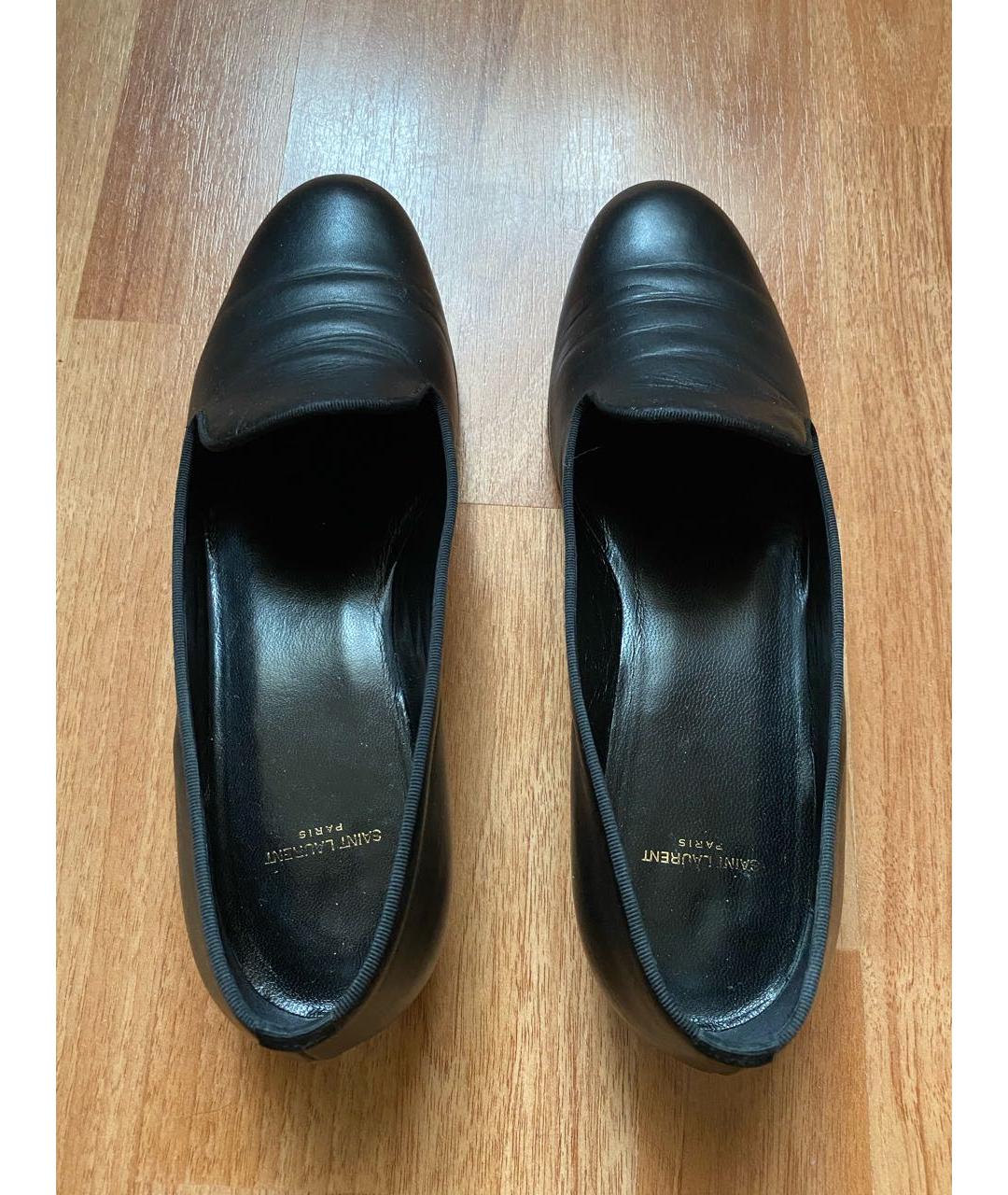 SAINT LAURENT Черные кожаные лоферы, фото 3