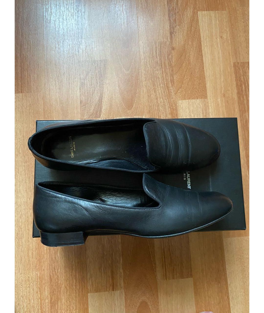 SAINT LAURENT Черные кожаные лоферы, фото 6