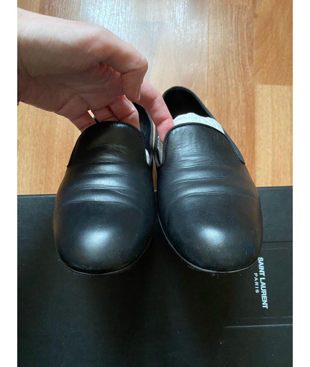 SAINT LAURENT Черные кожаные лоферы, фото 8