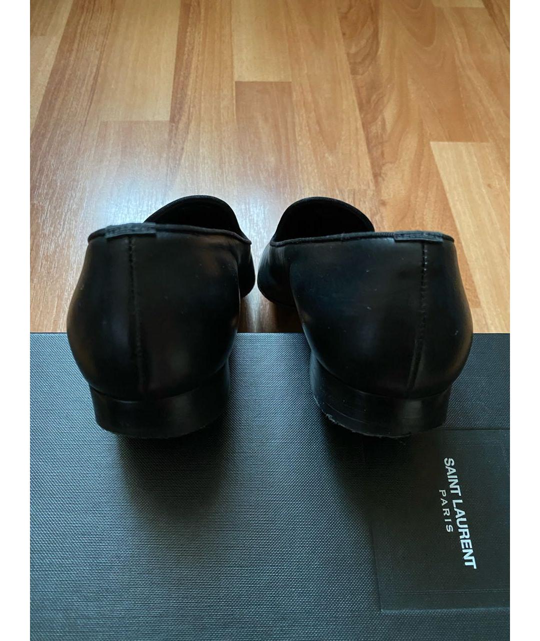 SAINT LAURENT Черные кожаные лоферы, фото 4