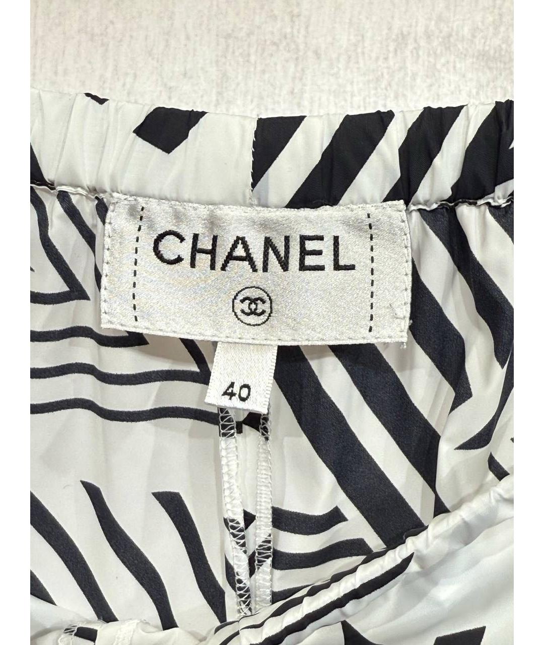 CHANEL Белые полиамидовые брюки широкие, фото 3