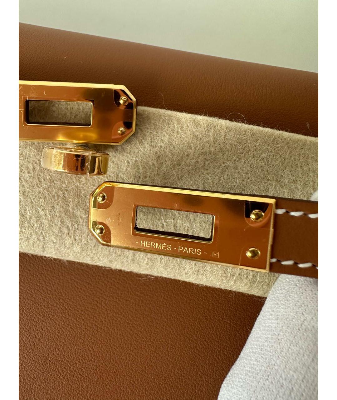 HERMES Коричневая кожаная сумка через плечо, фото 4