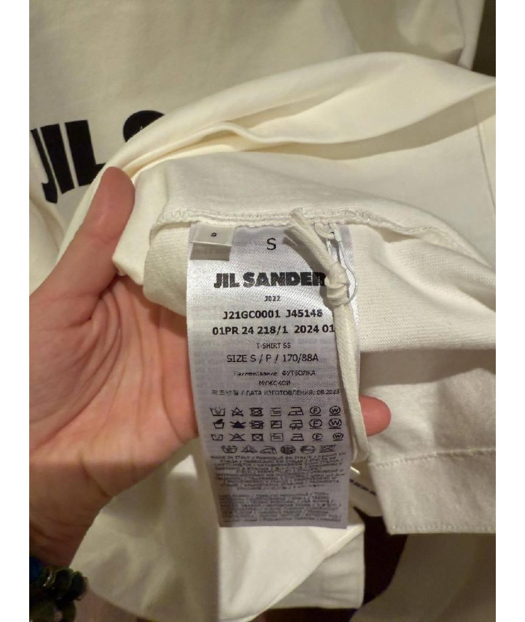 JIL SANDER Белая футболка, фото 4