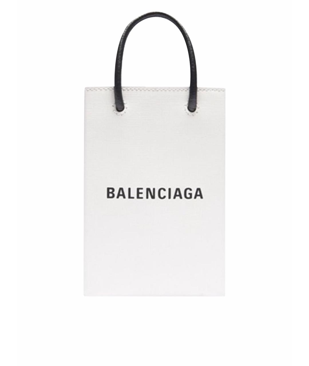 BALENCIAGA Белая кожаная сумка тоут, фото 1