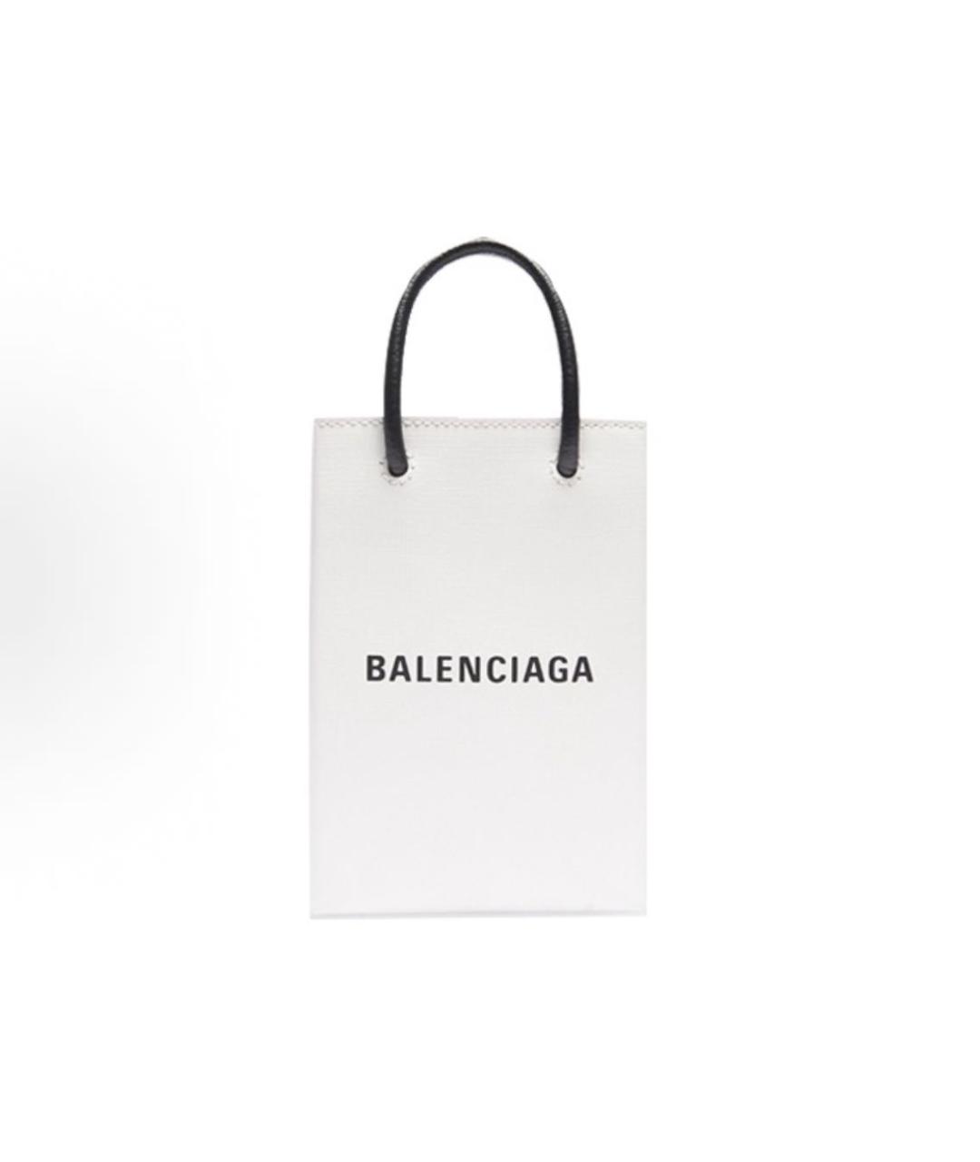 BALENCIAGA Белая кожаная сумка тоут, фото 4