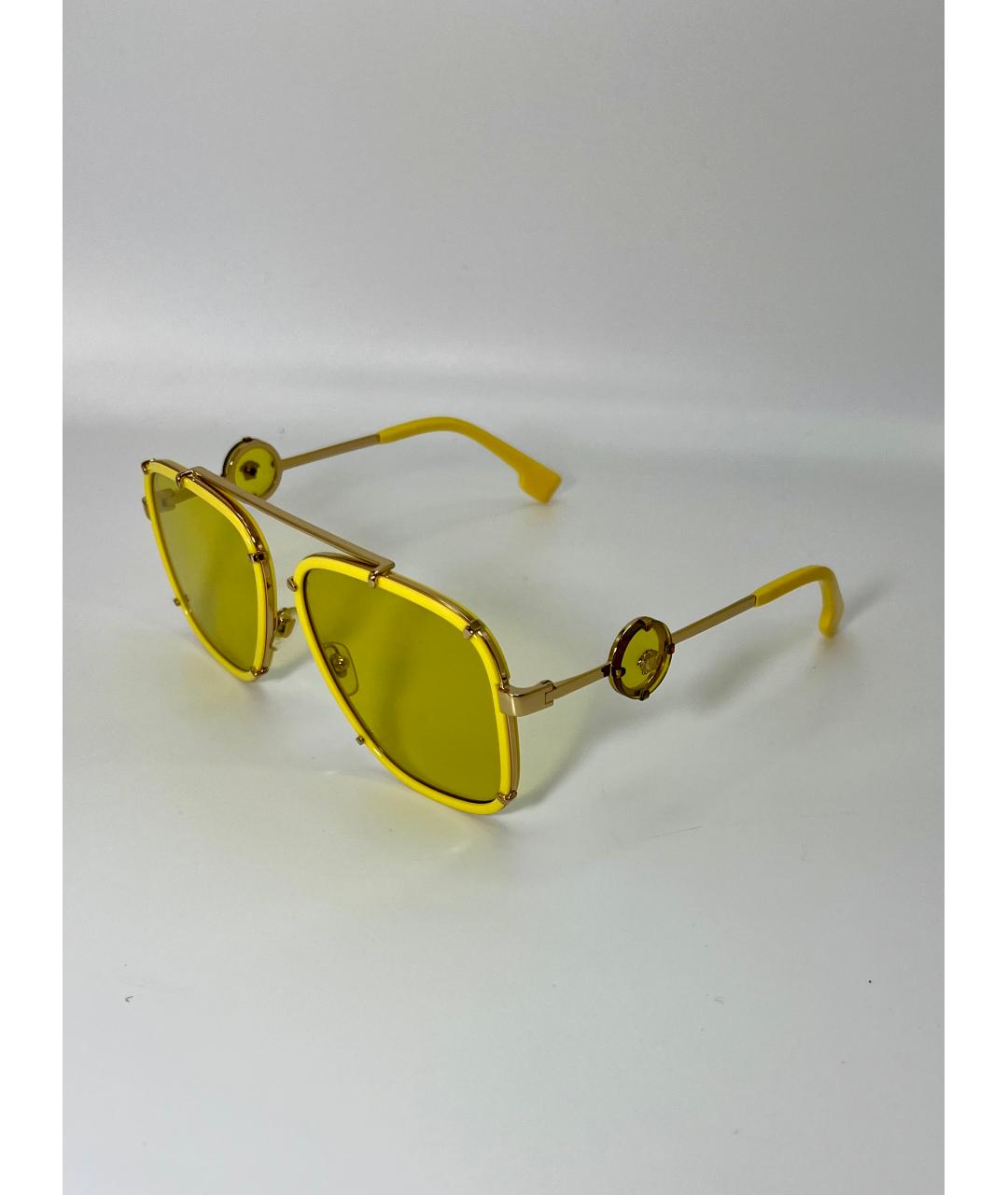 VERSACE VINTAGE Желтые металлические солнцезащитные очки, фото 8