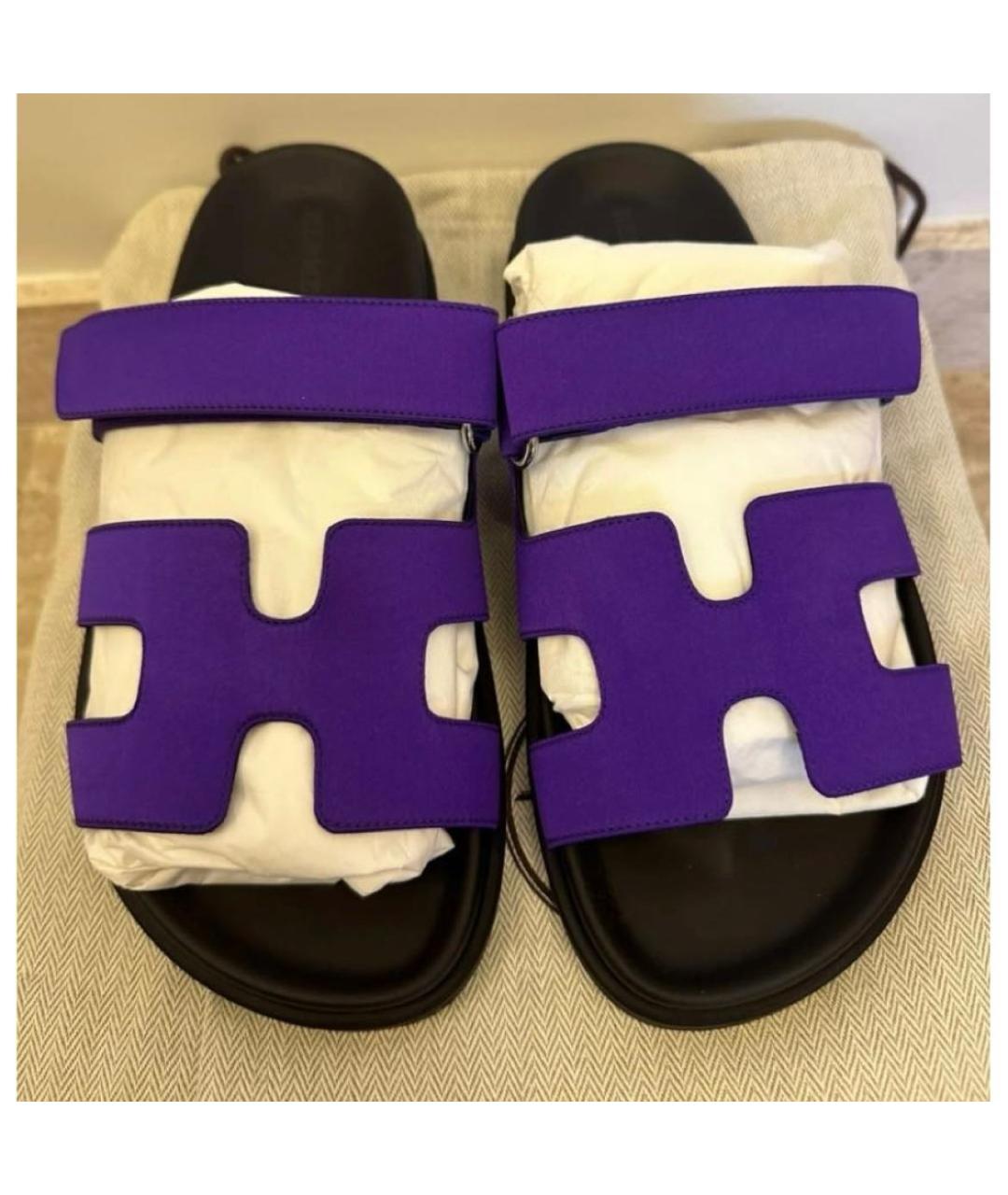 HERMES Текстильные сандалии, фото 3