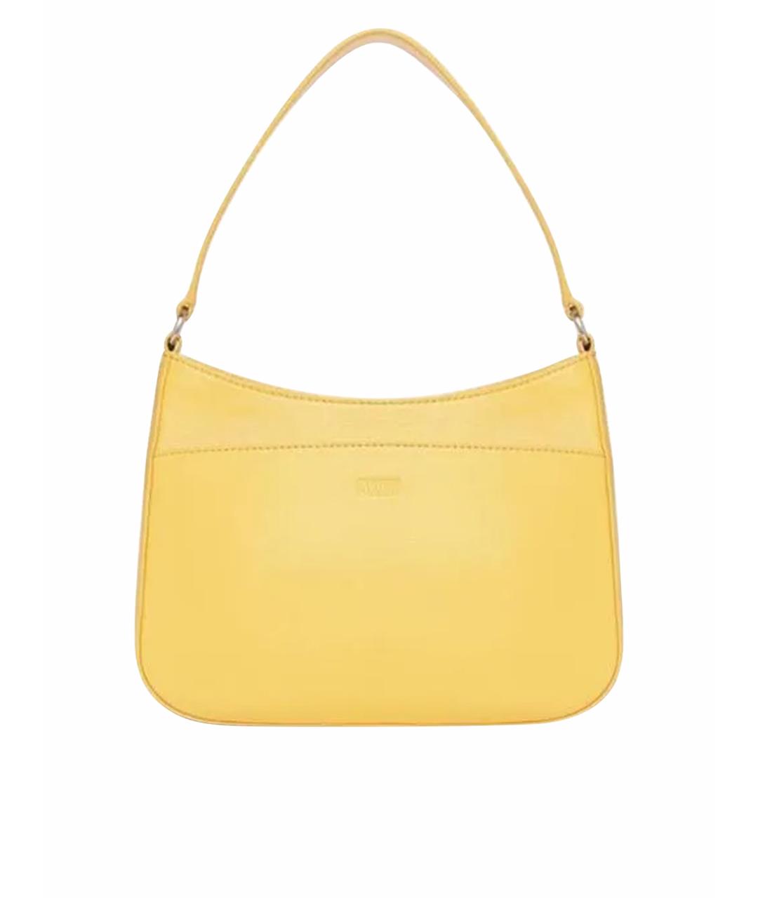DKNY Желтая кожаная сумка через плечо, фото 1