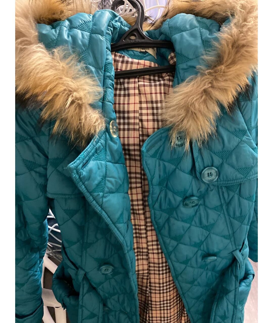 BURBERRY Бирюзовое пальто, фото 4