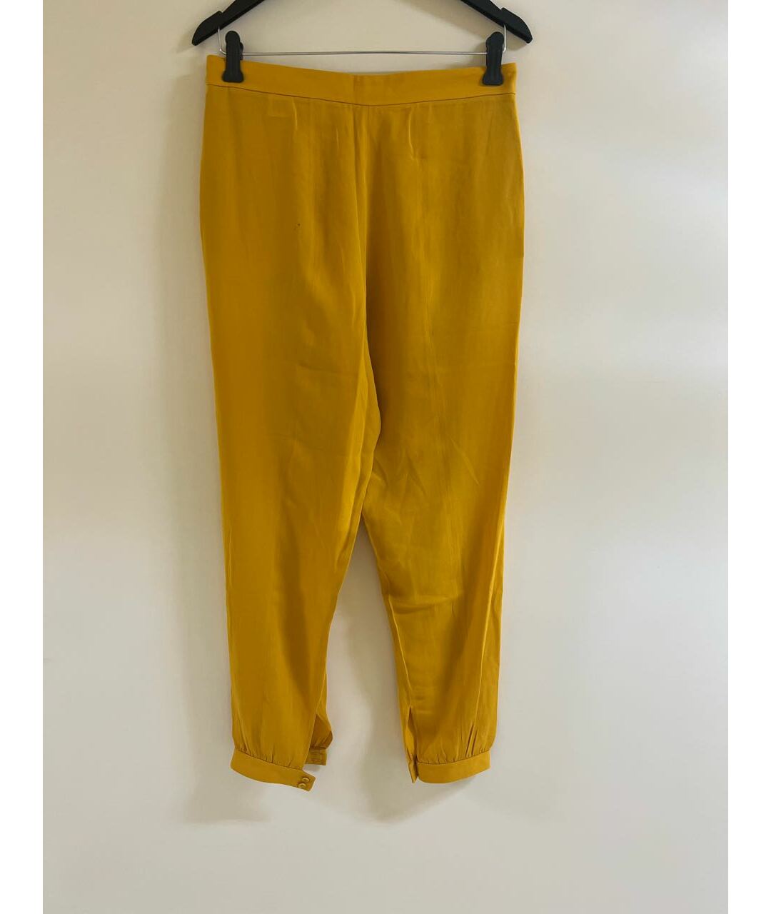 HERMES Оранжевое шелковые прямые брюки, фото 2