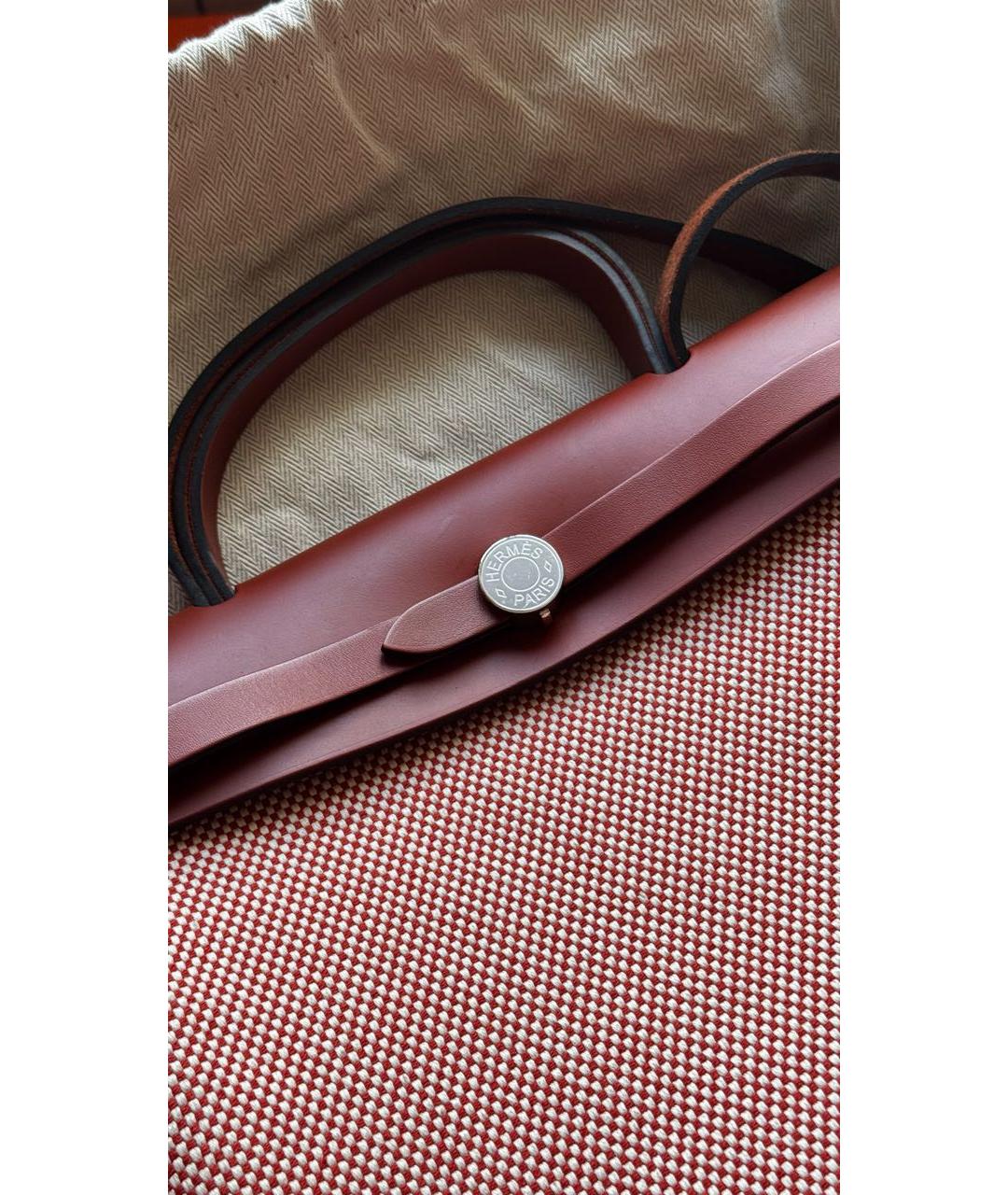 HERMES Бордовая сумка с короткими ручками, фото 3