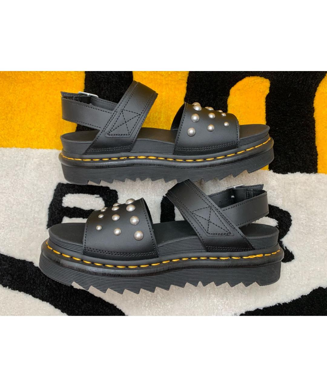 DR. MARTENS Черные кожаные сандалии, фото 5