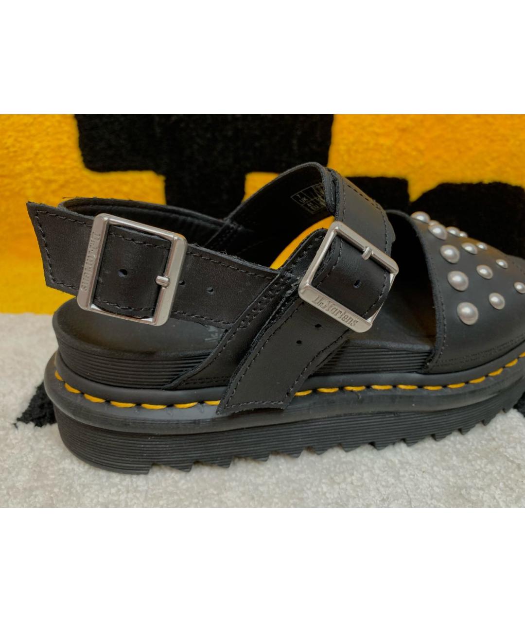 DR. MARTENS Черные кожаные сандалии, фото 7
