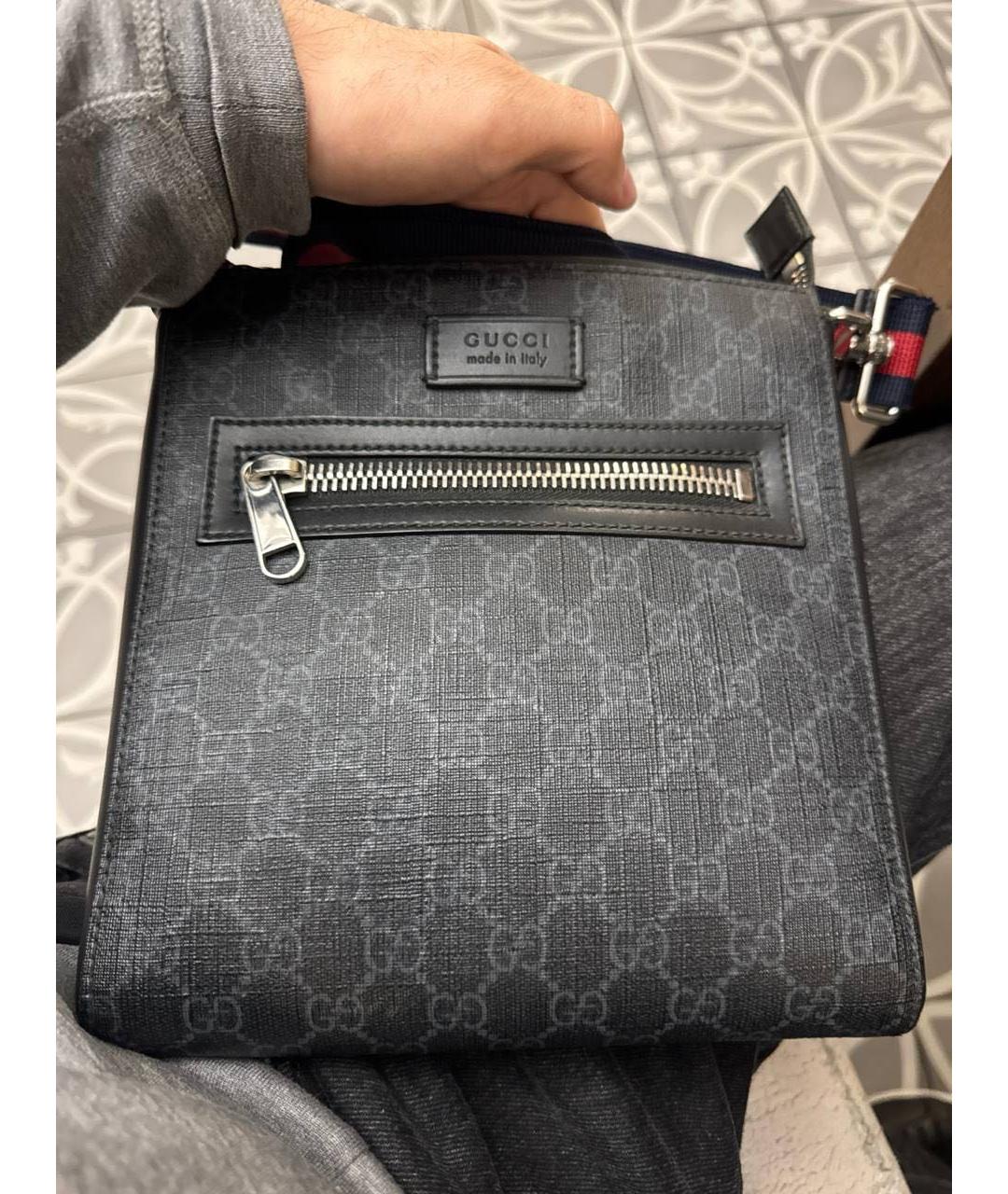 GUCCI Черная кожаная сумка на плечо, фото 4