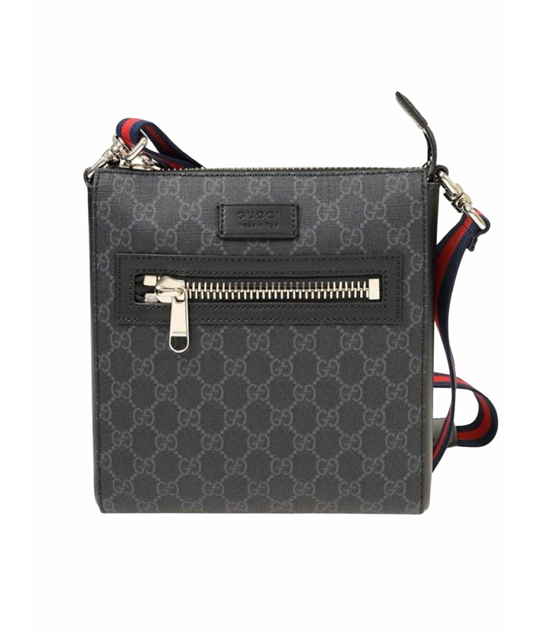 GUCCI Черная кожаная сумка на плечо, фото 1