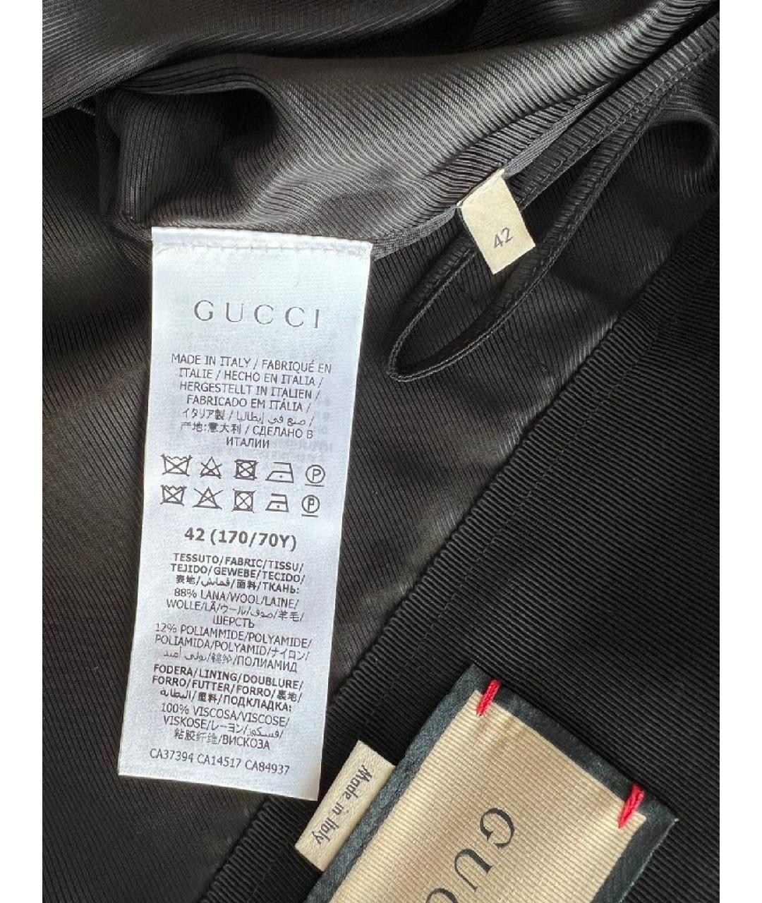GUCCI Бордовая шерстяная юбка мини, фото 8