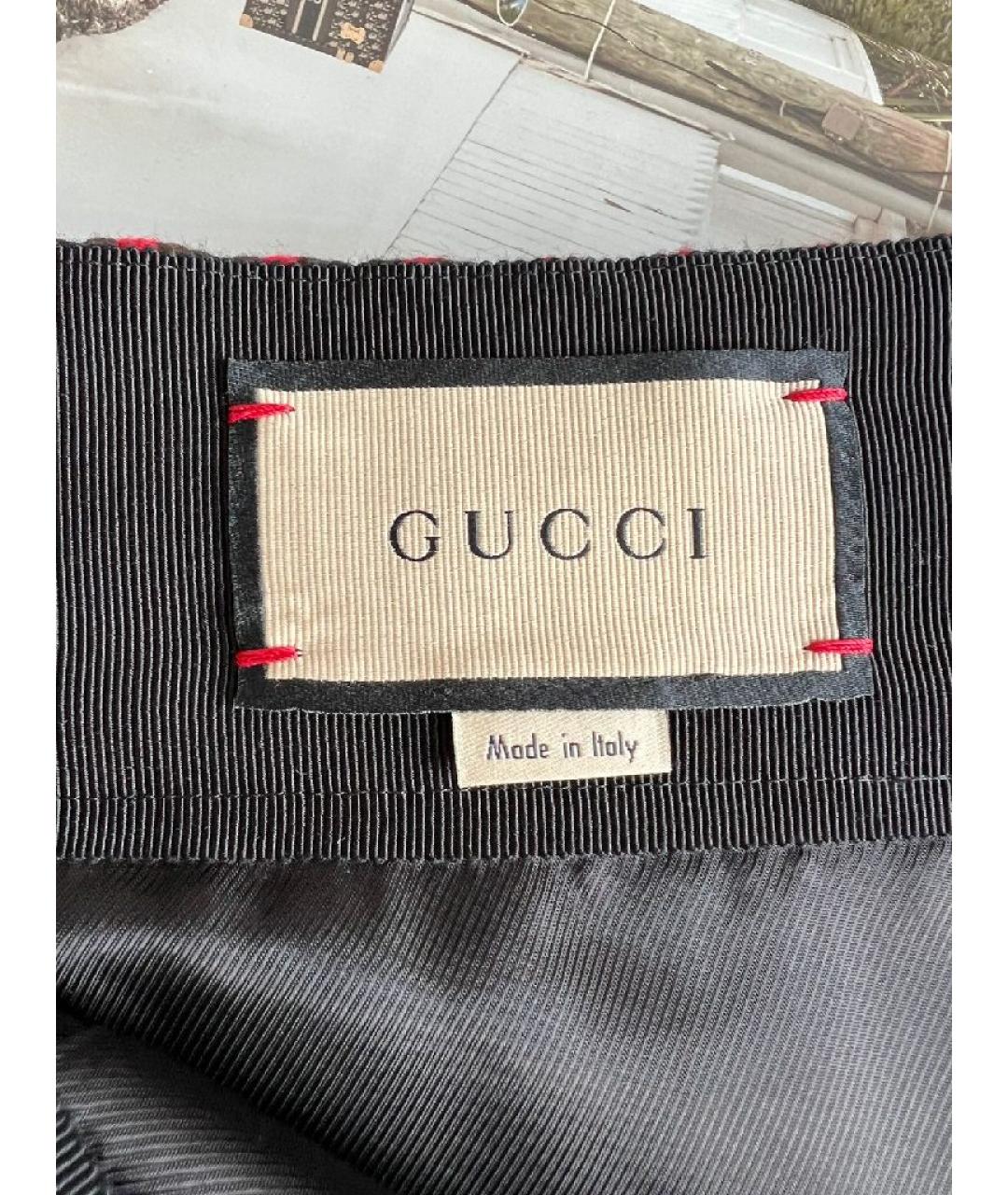 GUCCI Бордовая шерстяная юбка мини, фото 4