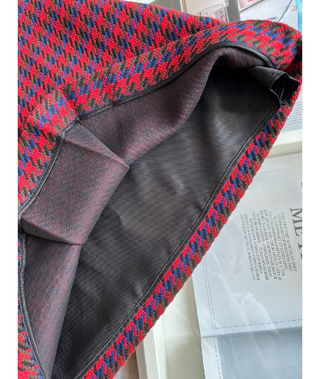 GUCCI Бордовая шерстяная юбка мини, фото 3