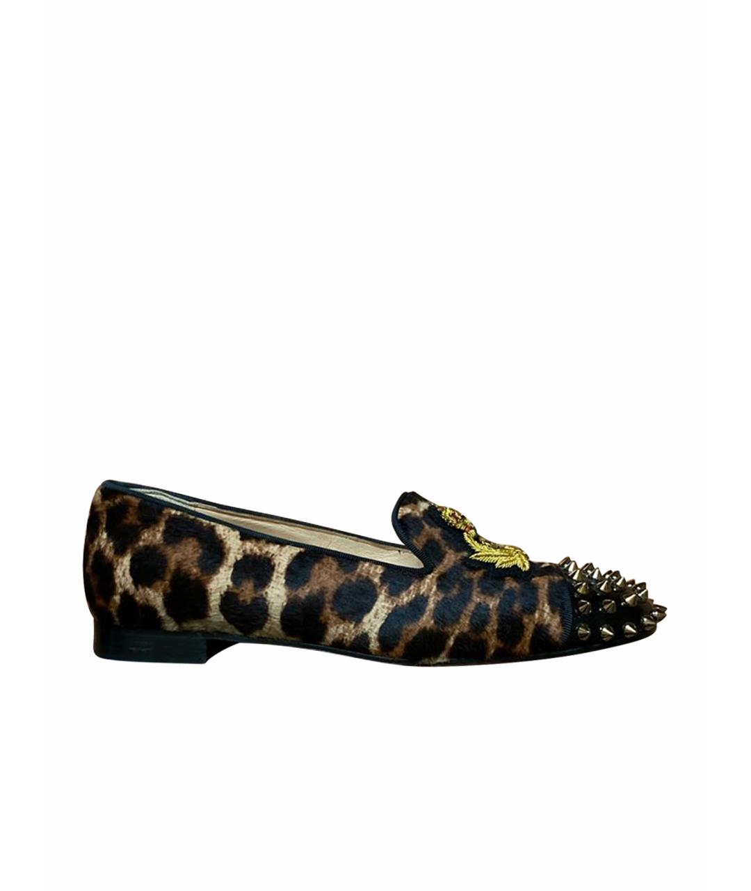 CHRISTIAN LOUBOUTIN Коричневые лоферы, фото 1