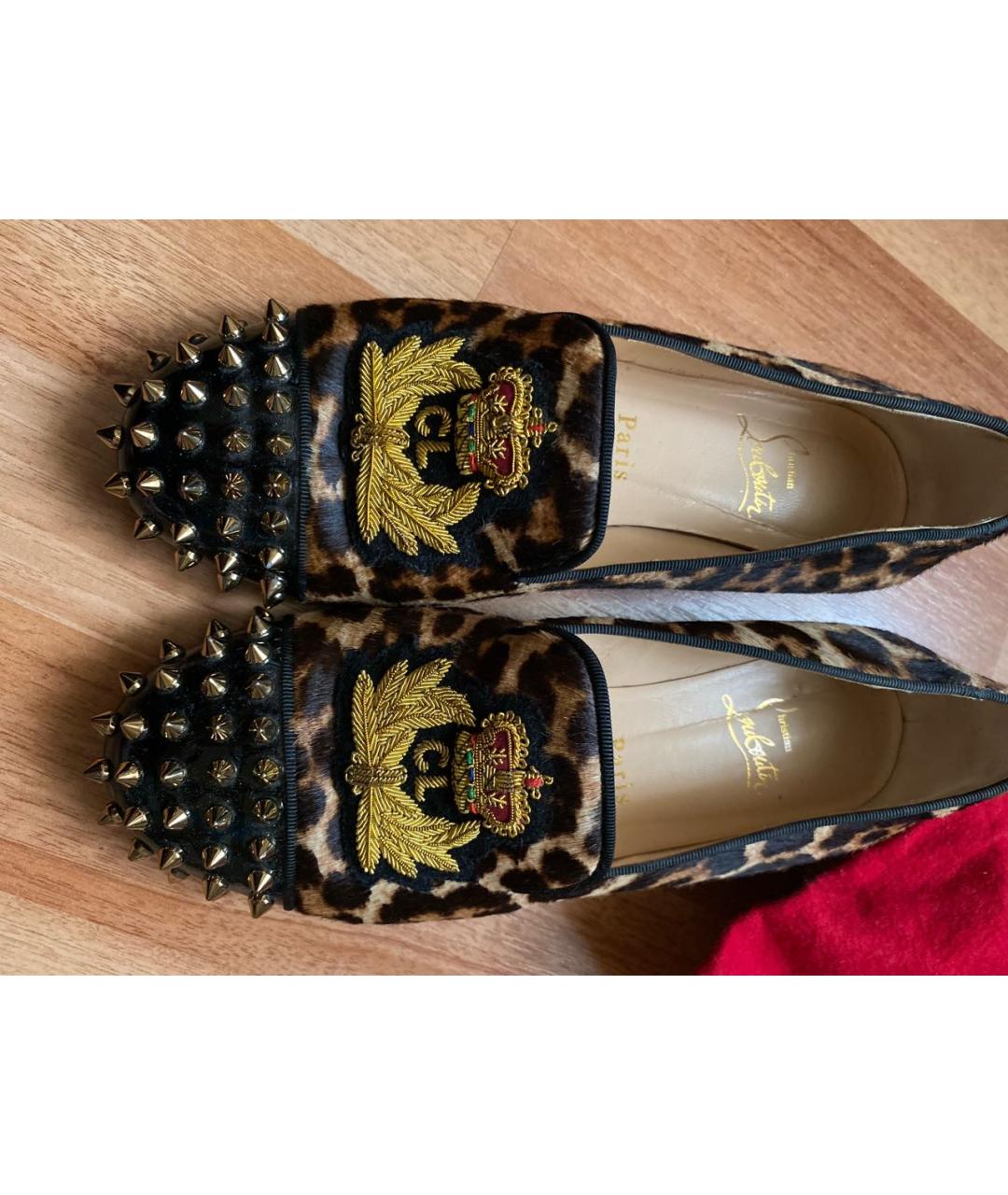 CHRISTIAN LOUBOUTIN Коричневые лоферы, фото 8