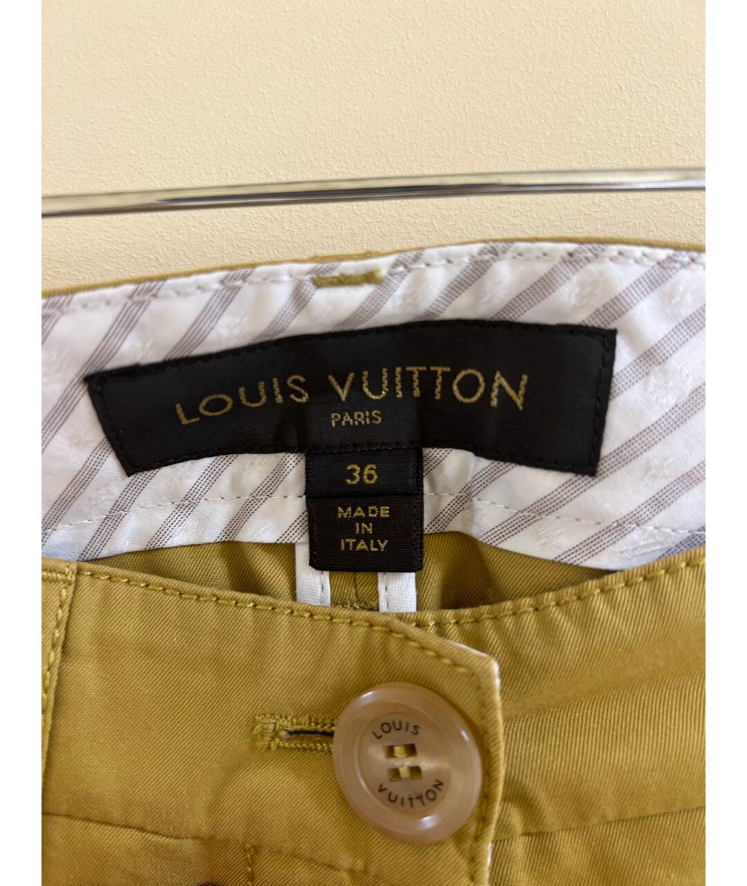LOUIS VUITTON Горчичные хлопковые шорты, фото 3