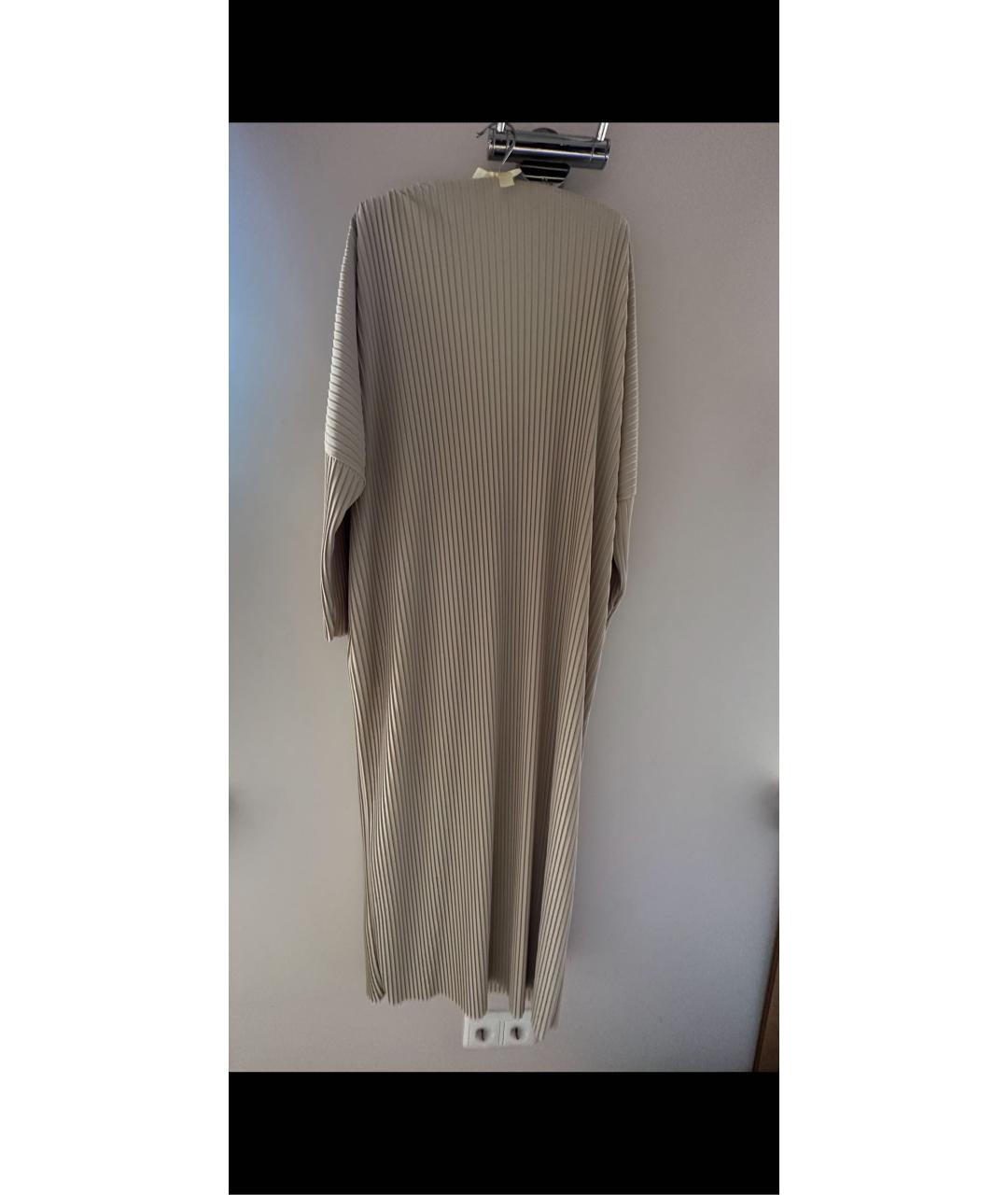 MAX MARA Бежевое полиэстеровое платье, фото 4