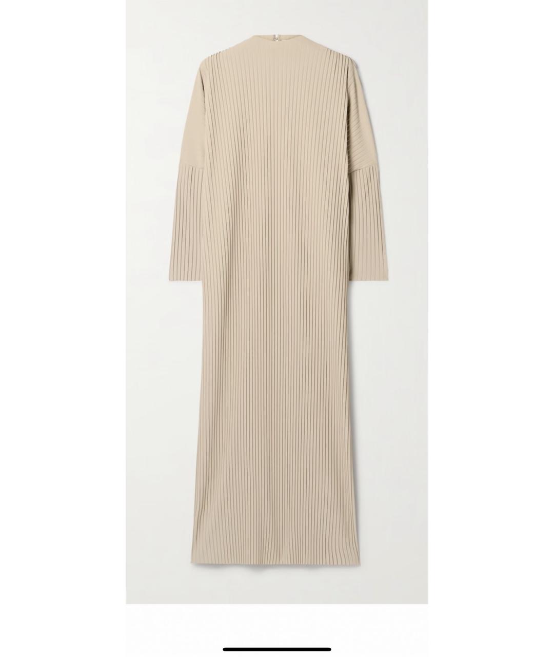 MAX MARA Бежевое полиэстеровое платье, фото 9