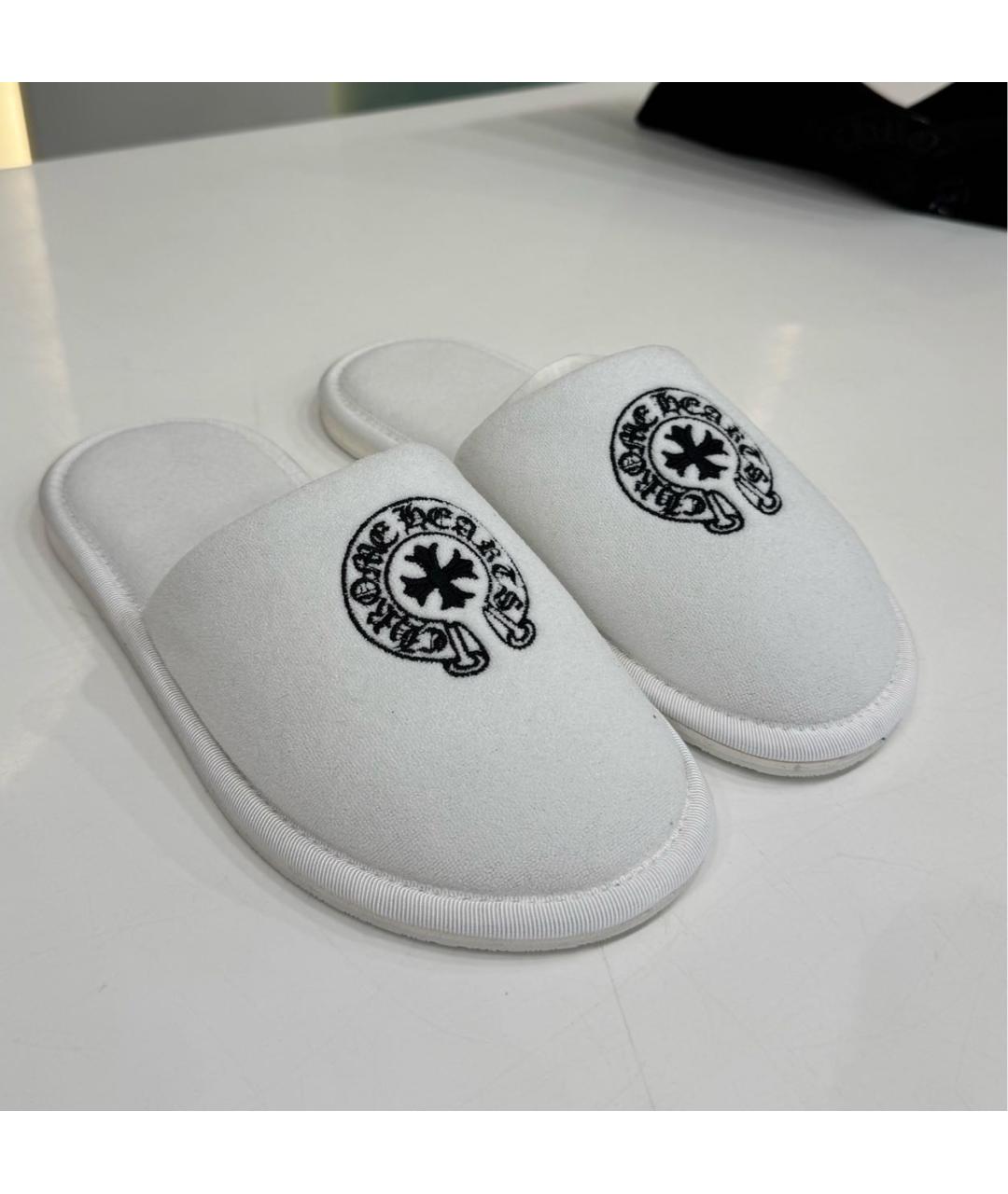 CHROME HEARTS Белые шлепанцы, фото 2