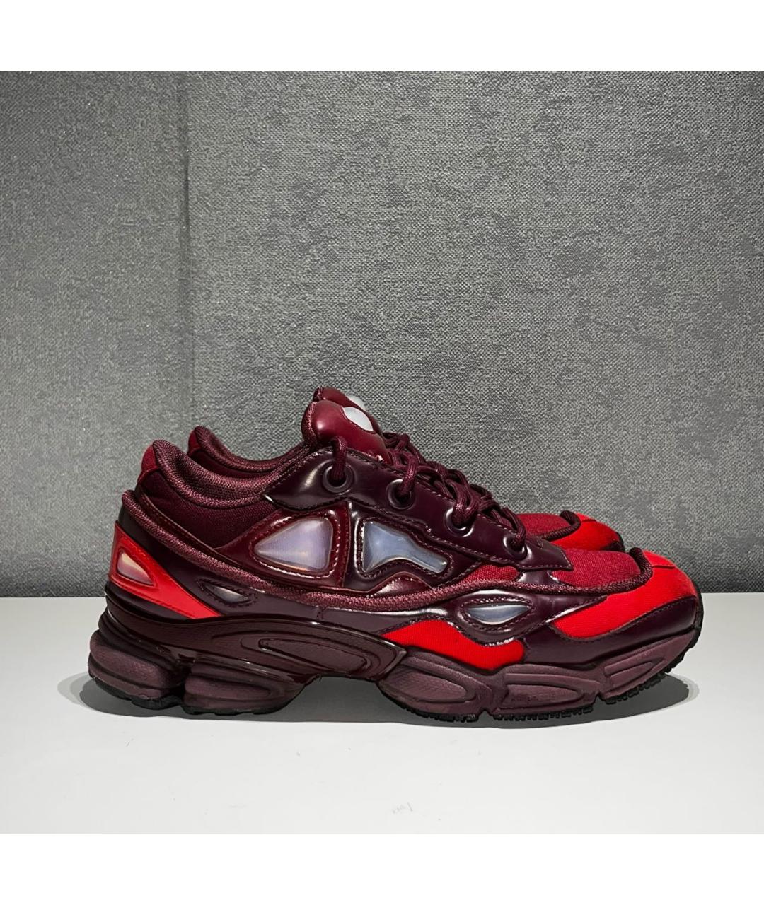 ADIDAS X RAF SIMONS Бордовые низкие кроссовки / кеды из искусственной кожи, фото 9