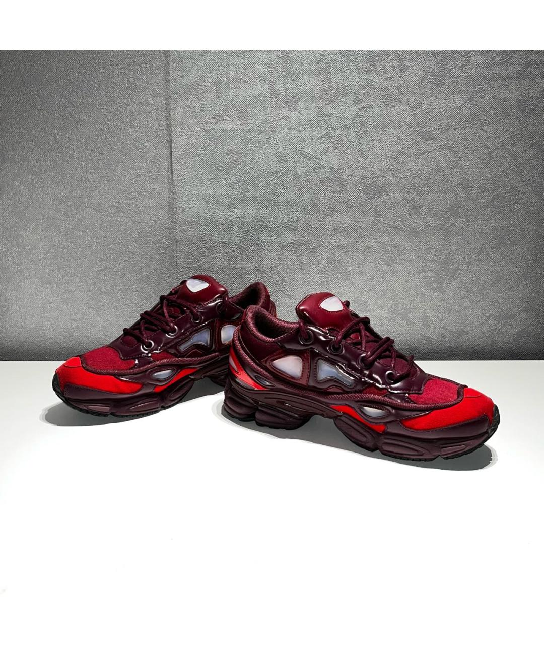 ADIDAS X RAF SIMONS Бордовые низкие кроссовки / кеды из искусственной кожи, фото 3