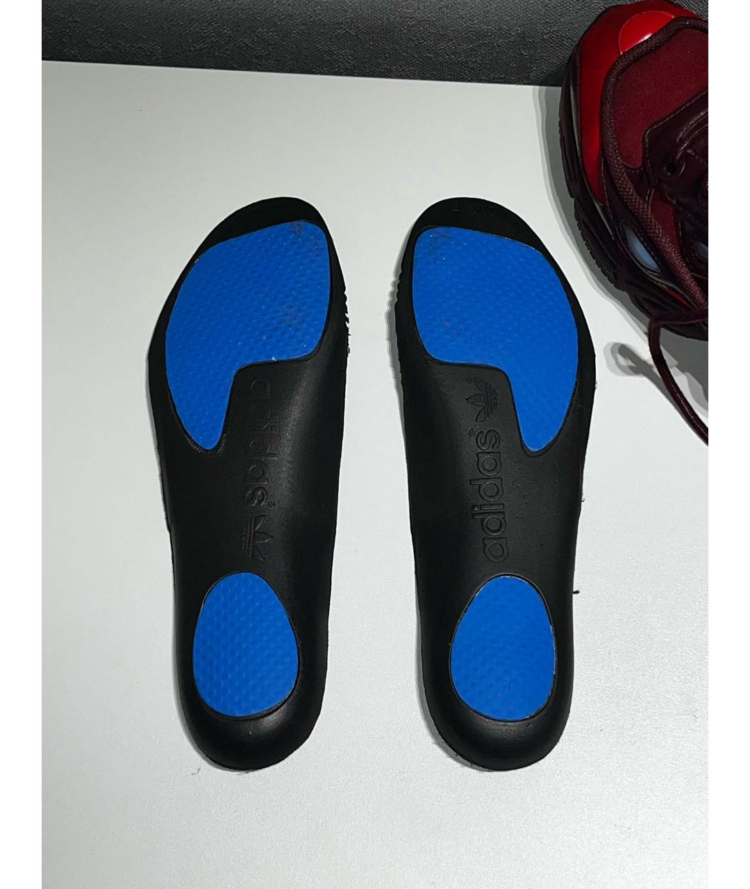 ADIDAS X RAF SIMONS Бордовые низкие кроссовки / кеды из искусственной кожи, фото 6