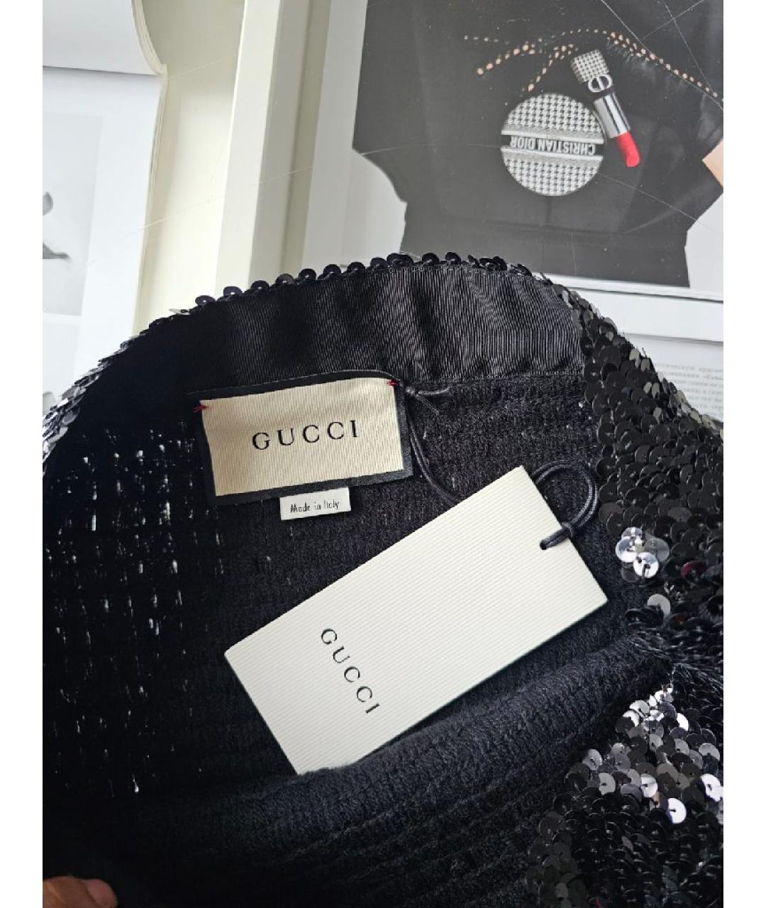 GUCCI Черная юбка мини, фото 3