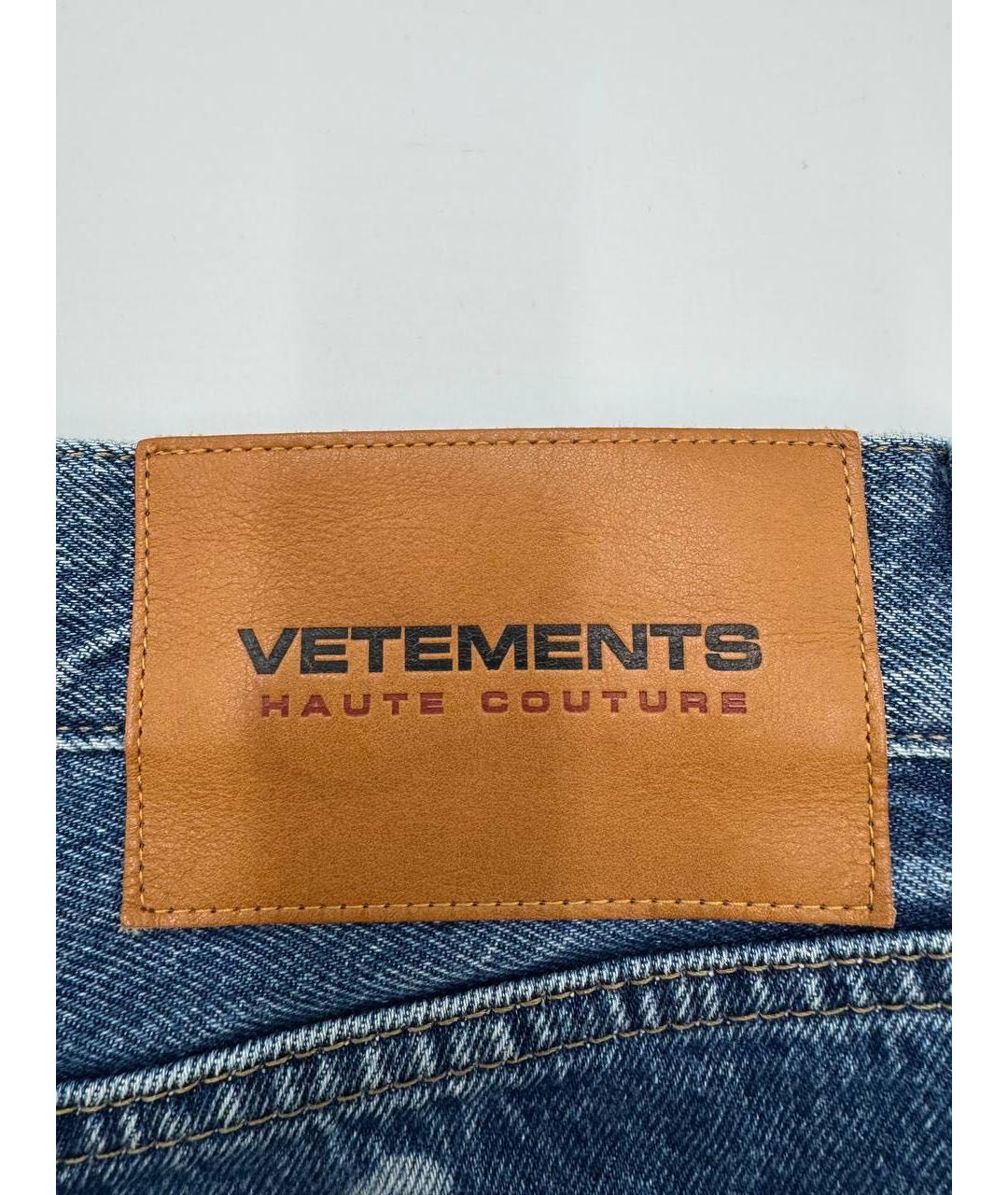 VETEMENTS Голубые хлопковые прямые джинсы, фото 5
