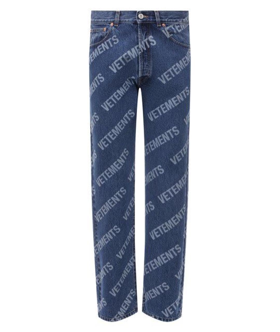 VETEMENTS Голубые хлопковые прямые джинсы, фото 1