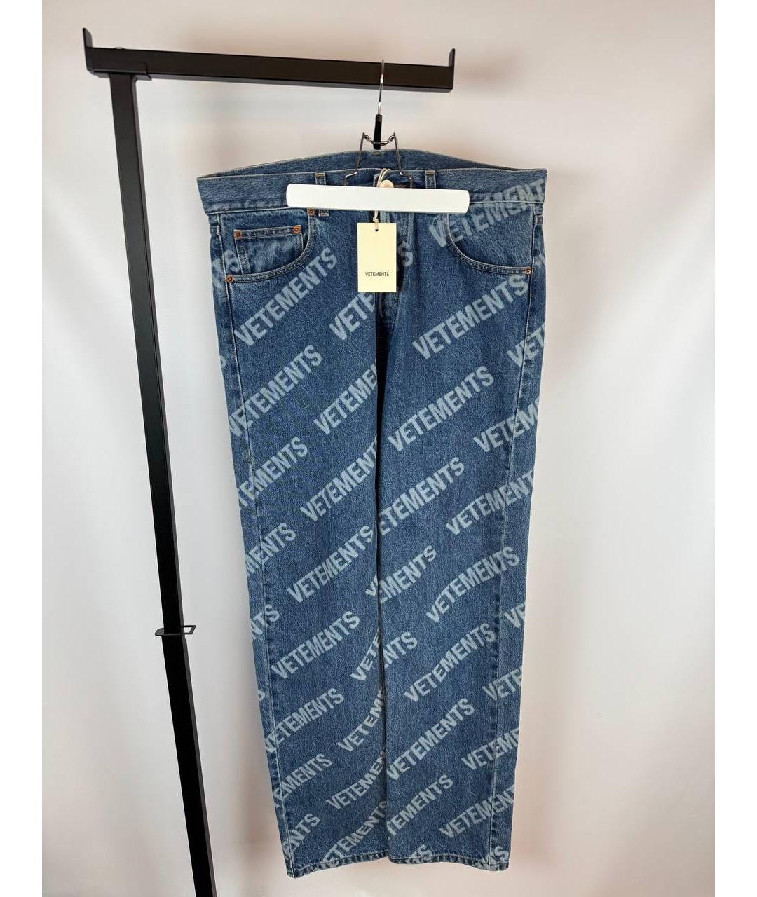 VETEMENTS Голубые хлопковые прямые джинсы, фото 2