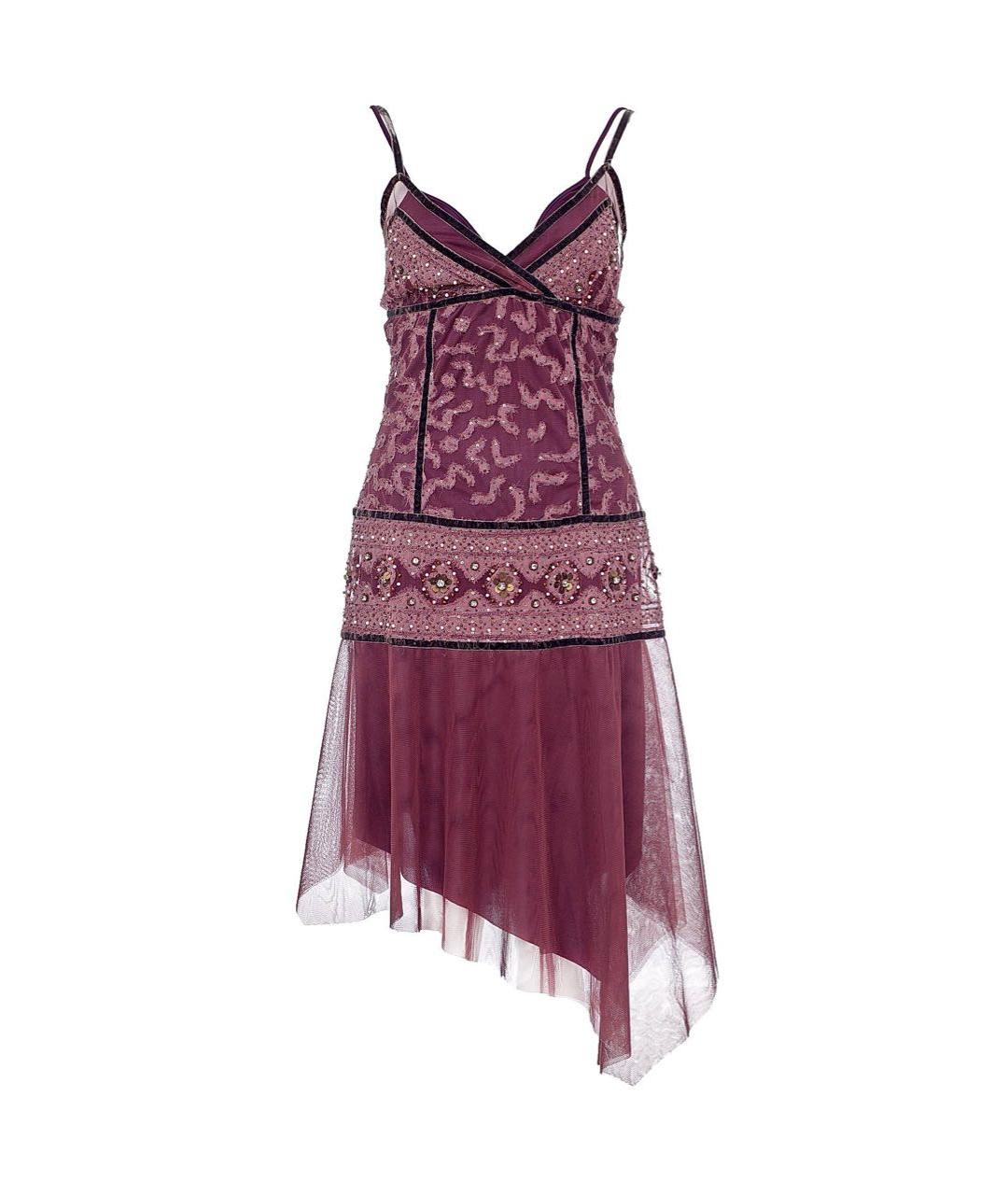 PINKO Бордовое полиэстеровое коктейльное платье, фото 1