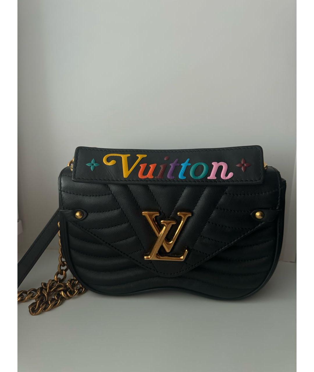 LOUIS VUITTON Черная кожаная сумка через плечо, фото 6