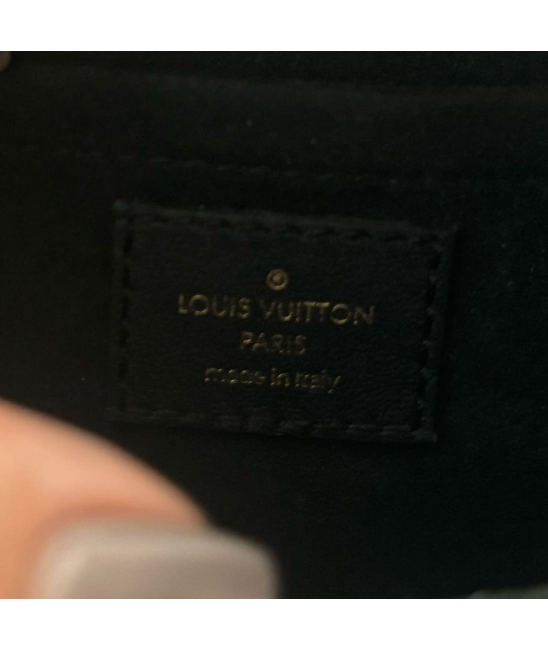 LOUIS VUITTON Черная кожаная сумка через плечо, фото 5