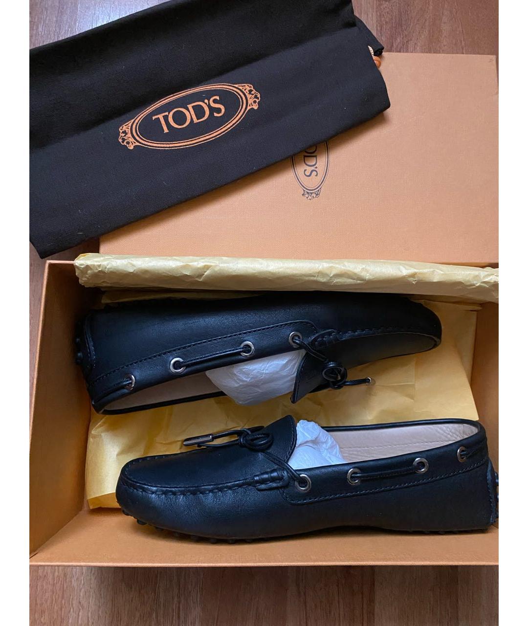 TOD'S Черные кожаные мокасины, фото 5