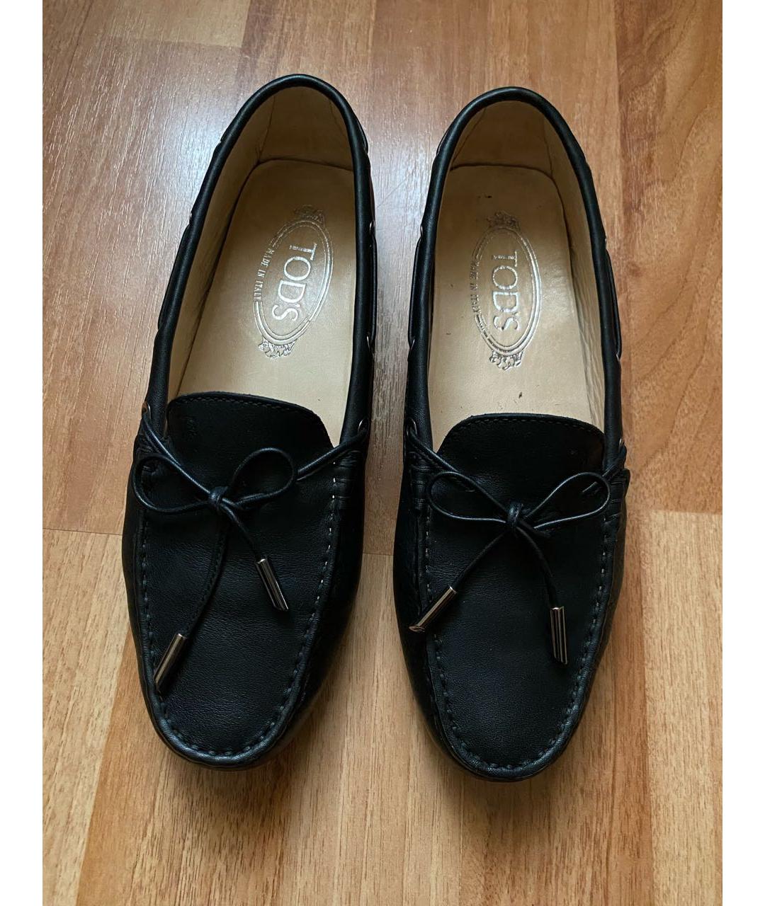TOD'S Черные кожаные мокасины, фото 2
