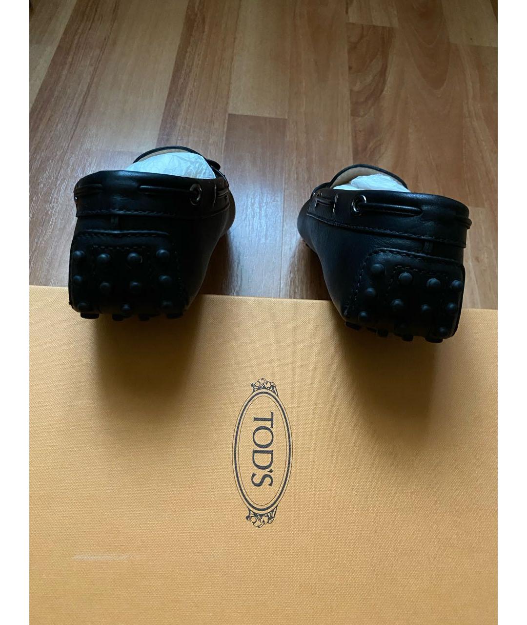 TOD'S Черные кожаные мокасины, фото 4