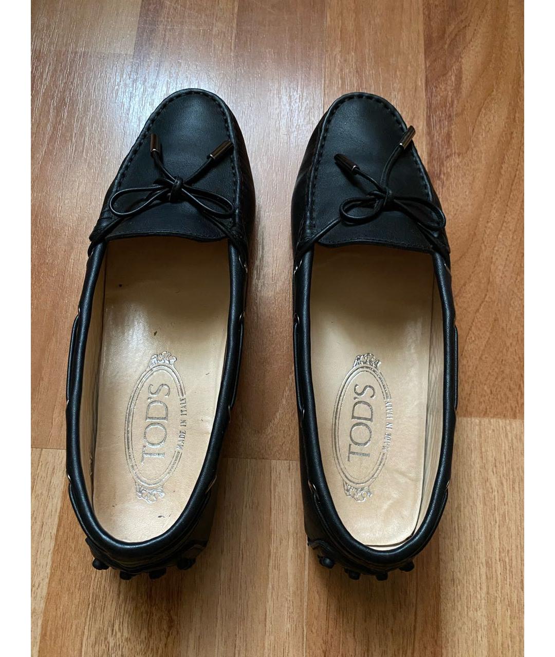 TOD'S Черные кожаные мокасины, фото 3